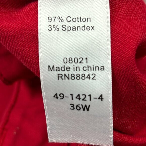 Woman Within Straight Leg Women's size 36W Red Denim Jeans - Picture 3 of 4